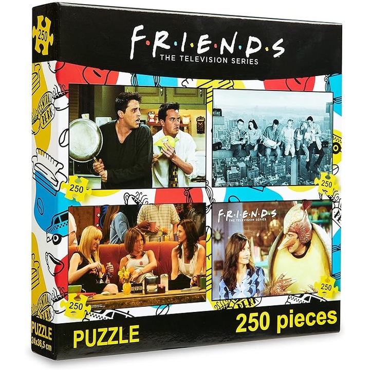 Friends 1000 darabos puzzle, kirakó felnőtteknek és tinédzsereknek, 4 x 250 kirakós (4 x 250 darab), JÓBARÁTOK