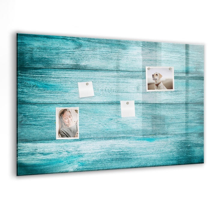 Tabla magnetica, Coloray, Lemn vechi albastru, Albastru, 90 x 60 cm, Magneti, Marker negru, 010640700060300088510