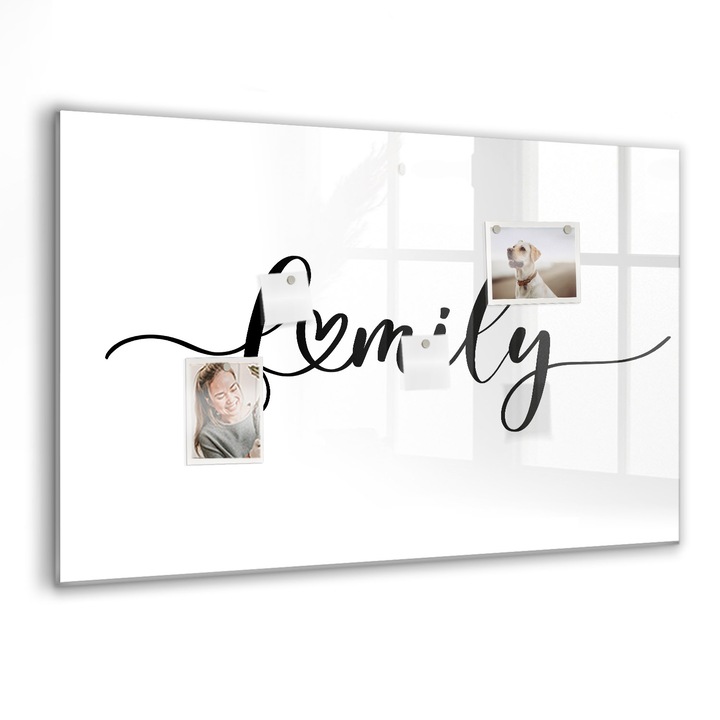 Tabla magnetica, Coloray, Inscriptie familiala, Multicolor, 90 x 60 cm, Magneti, Marker negru, 010640700060300088462