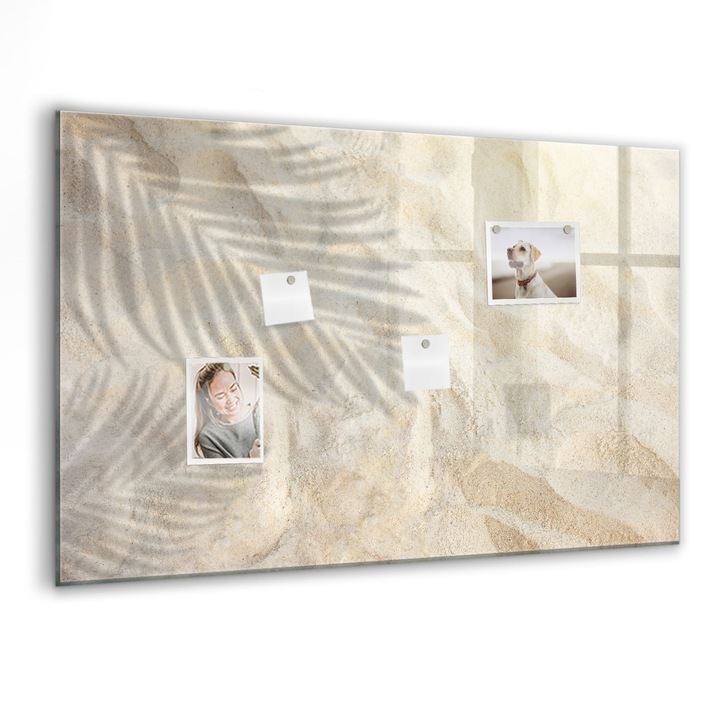 Tabla magnetica, Coloray, Nisip de palmieri din umbra, Galben, 90 x 60 cm, Magneti, Marker negru, 010640700060300088471