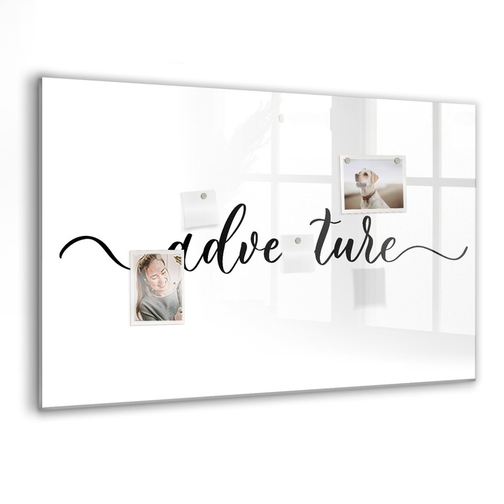 Tabla magnetica, Coloray, Inscriptie de aventura, Multicolor, 90 x 60 cm, Magneti, Marker negru, 010640700060300088456