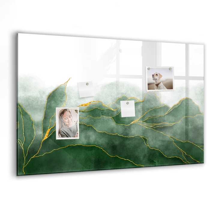 Tabla magnetica, Coloray, Abstractia listei, Verde, 90 x 60 cm, Magneti, Marker negru, 010640700060300088468