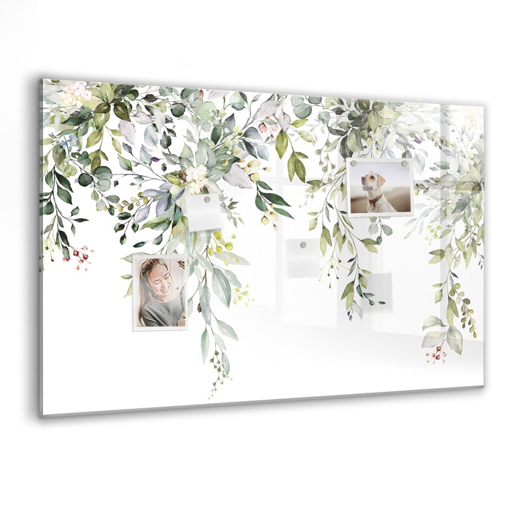 Tabla magnetica, Coloray, O natura inflorita, Verde, 90 x 60 cm, Magneti, Marker negru, 010640700060300088451