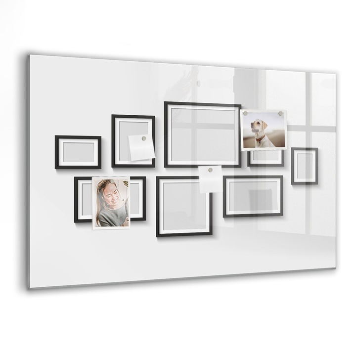 Tabla magnetica, Coloray, Cadru negru, Negru, 90 x 60 cm, Magneti, Marker negru, 010640700060300089037