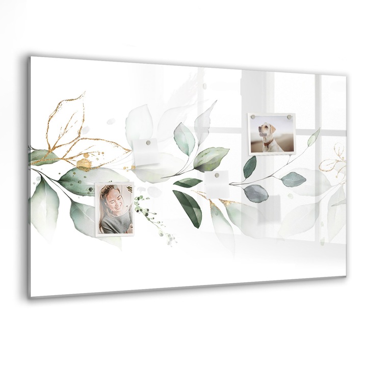 Tabla magnetica, Coloray, Abstractia listei, Verde, 90 x 60 cm, Magneti, Marker negru, 010640700060300088423