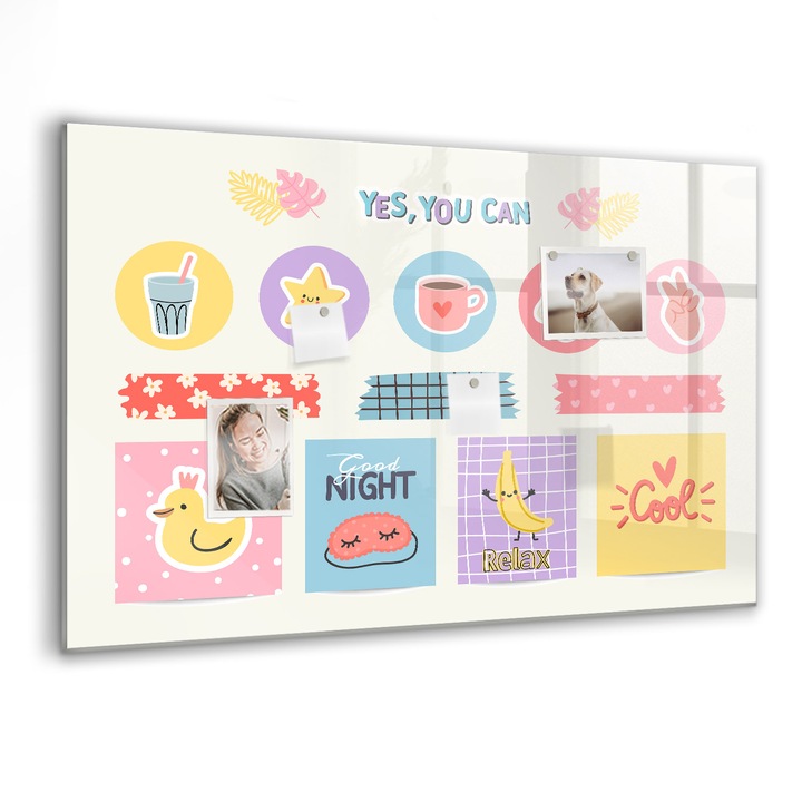 Tabla magnetica, Coloray, Planificator scolar, Multicolor, 90 x 60 cm, Magneti, Marker negru, 010640700060300088414