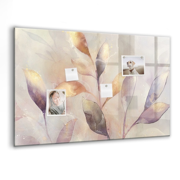 Tabla magnetica, Coloray, Plante de acuarela, Multicolor, 90 x 60 cm, Magneti, Marker negru, 010640700060300088417