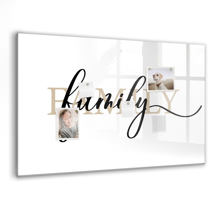 Tabla magnetica, Coloray, Inscriptie familiala, Multicolor, 90 x 60 cm, Magneti, Marker negru, 010640700060300088368