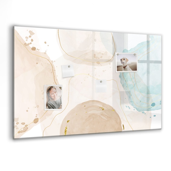 Tabla magnetica, Coloray, Pete de acuarela, Multicolor, 90 x 60 cm, Magneti, Marker negru, 010640700060300088367