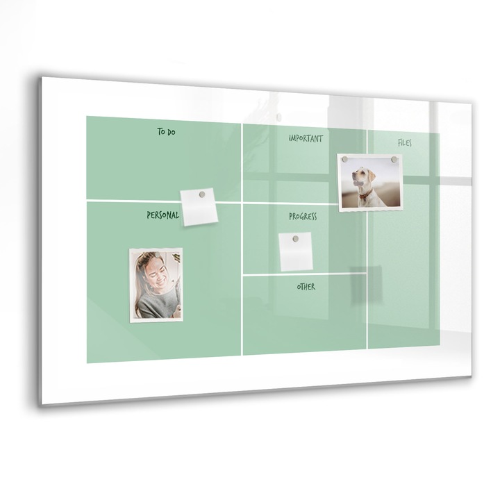 Tabla magnetica, Coloray, Organizator de birouri, Verde, 90 x 60 cm, Magneti, Marker negru, 010640700060300088361