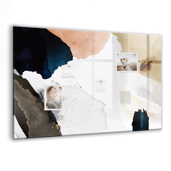 Tabla magnetica, Coloray, Abstractia petelor, Multicolor, 90 x 60 cm, Magneti, Marker negru, 010640700060300088390