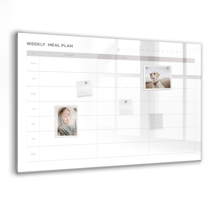 Tabla magnetica, Coloray, Un meniu simplu, Gri bej, 90 x 60 cm, Magneti, Marker negru, 010640700060300260232