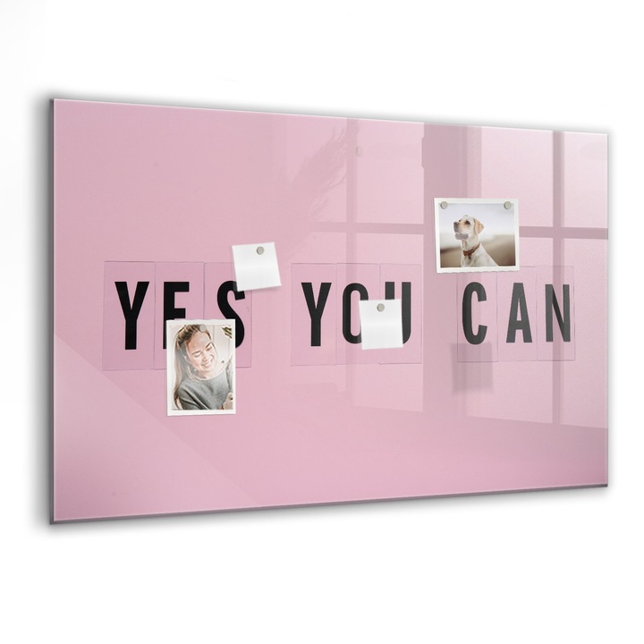 Tabla magnetica, Coloray, da, poti, Roz, 90 x 60 cm, Magneti, Marker negru, 010640700060300088320