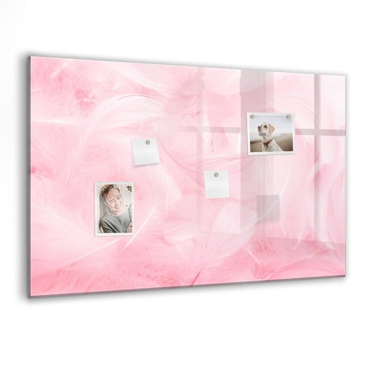 Tabla magnetica, Coloray, Abstractia penei, Roz, 90 x 60 cm, Magneti, Marker negru, 010640700060300088366