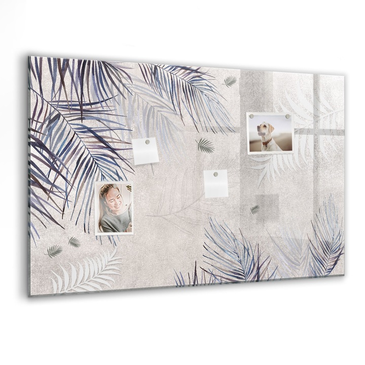 Tabla magnetica, Coloray, frunza de palmier, Multicolor, 90 x 60 cm, Magneti, Marker negru, 010640700060300088255