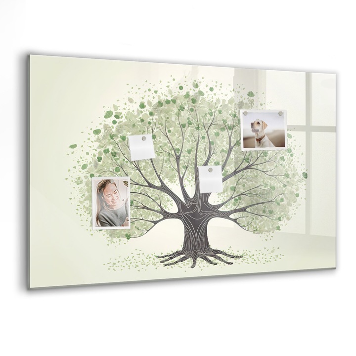 Tabla magnetica, Coloray, Natura mare a copacului, Verde, 90 x 60 cm, Magneti, Marker negru, 010640700060300088286