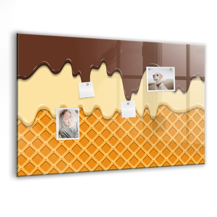 Tabla magnetica, Coloray, Inghetata, Multicolor, 90 x 60 cm, Magneti, Marker negru, 010640700060300027855