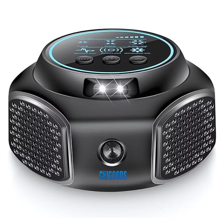 Professzionális ultrahangos készülék 4 az 1-ben, Chigoods, Rágcsáló elleni, Patkányellenes, Rovarellenes, Frekvencia 25k-50kHz, Villogó fény, 3 intenzitási szint, 360°-os lefedettség, Fekete