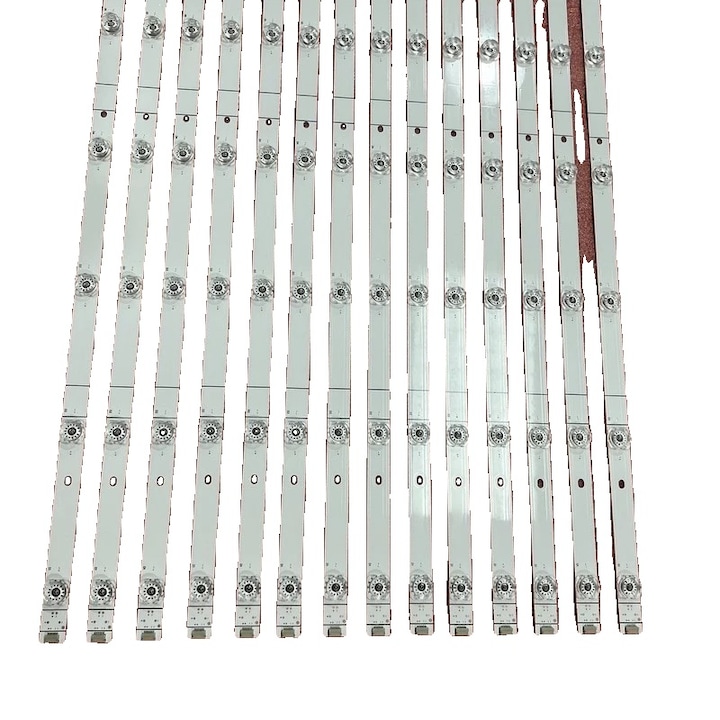 Set Benzi LED pentru iluminare TV, compatibile cu Hisense H75B7510 si H75B7530, 14 bucati, 730mm, Aluminiu