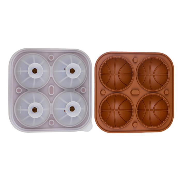 Forma cuburi de gheata, Silicon, Maro/Alb