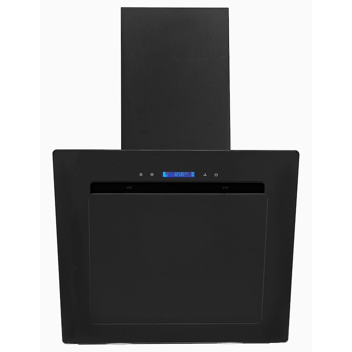 Hota de perete Ciarra, CBCB6750-B, 60 cm, 3 trepte putere, 350m³/h, clasa energetica A, filtru carbon, mod recirculare si evacuare, lumini LED, filtru de aluminiu pentru grasime lavabil, negru