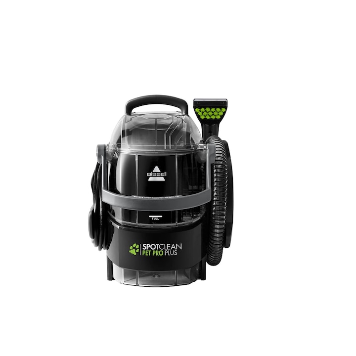 Прахосмукачка за пране на килими и тапицерии Bissell SpotClean PET PRO PLUS 37252, предназначена за премахване на животински косми, компактен дизайн, 750W, черна