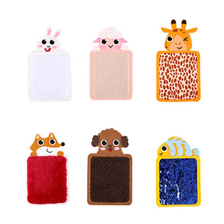 Set 6 piese covorase senzoriale, Textil, Pentru educatie timpurie, Multicolor