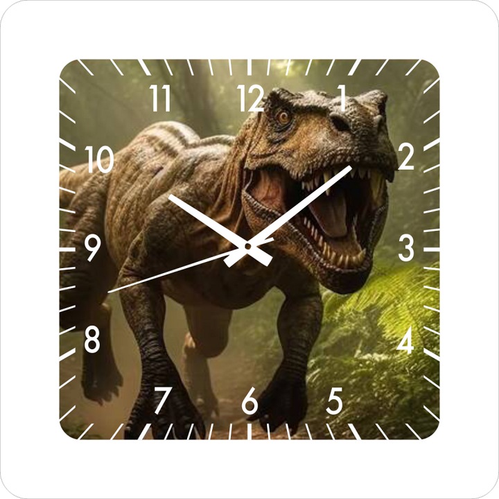 Стенен часовник T-rex, безшумен, 40x40 см