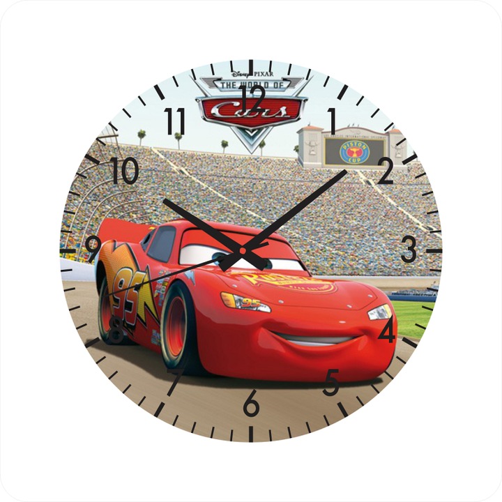 Стенен часовник Lightning McQueen, безшумен, 30 см