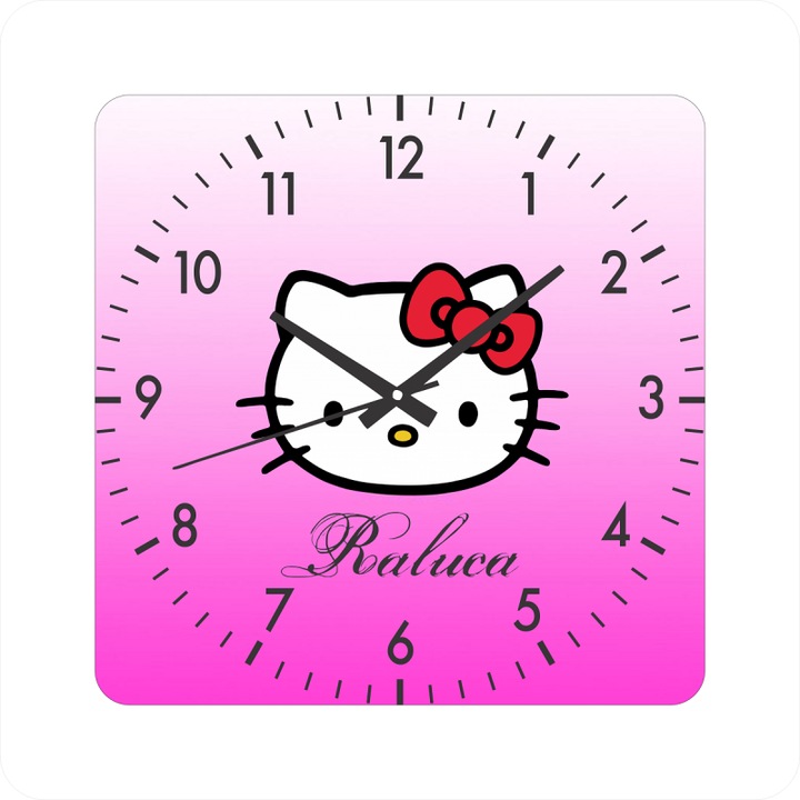 Стенен часовник Hello Kitty, безшумен, 48x48 см