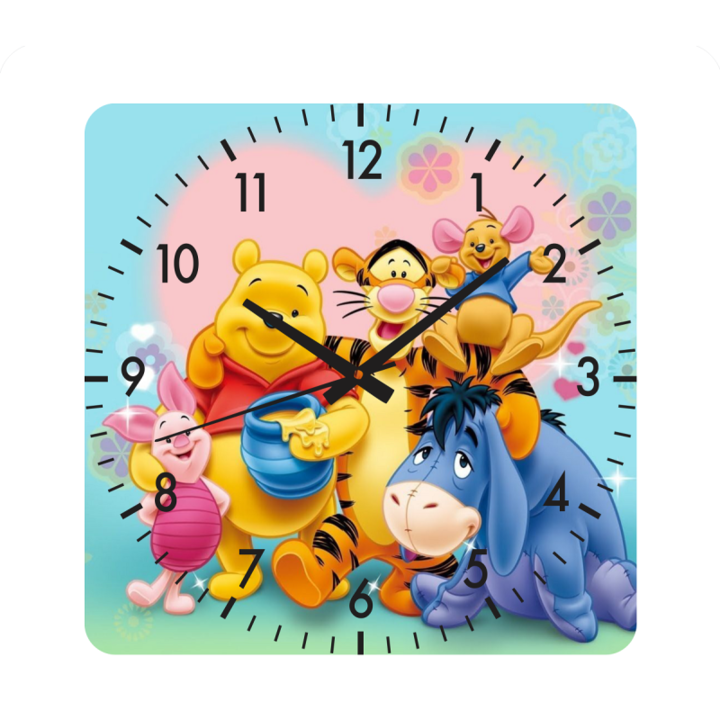 Стенен часовник Winnie and Friends, тих, 40x40 см
