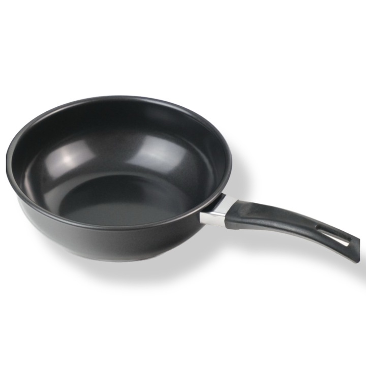 Тенджера S Cook Line Astro от алуминий/неръждаема стомана, незалепващо покритие, дълбочина 18 см x 7 см, малка тенджера с капацитет 2,7 л, черна