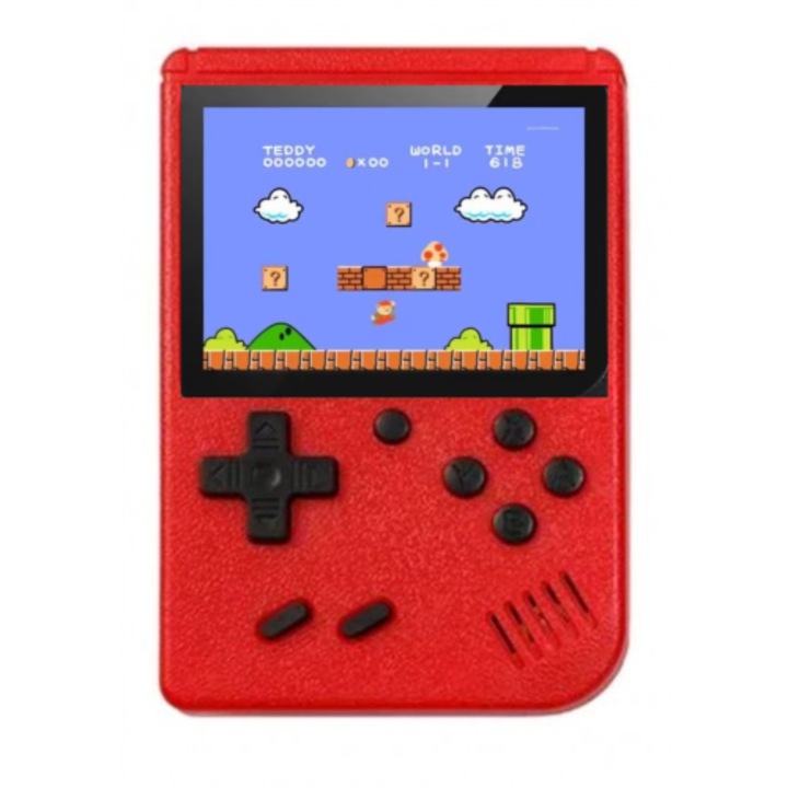 Преносима игрална ретро конзола Planet Tech, 400 игри, Супер Марио, Червена
