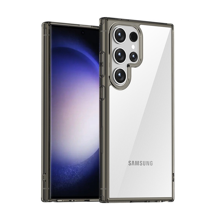 Védőtok, Szilikon, Kompatibilis Samsung Galaxy S24 Plus, TPU+PC, Fekete