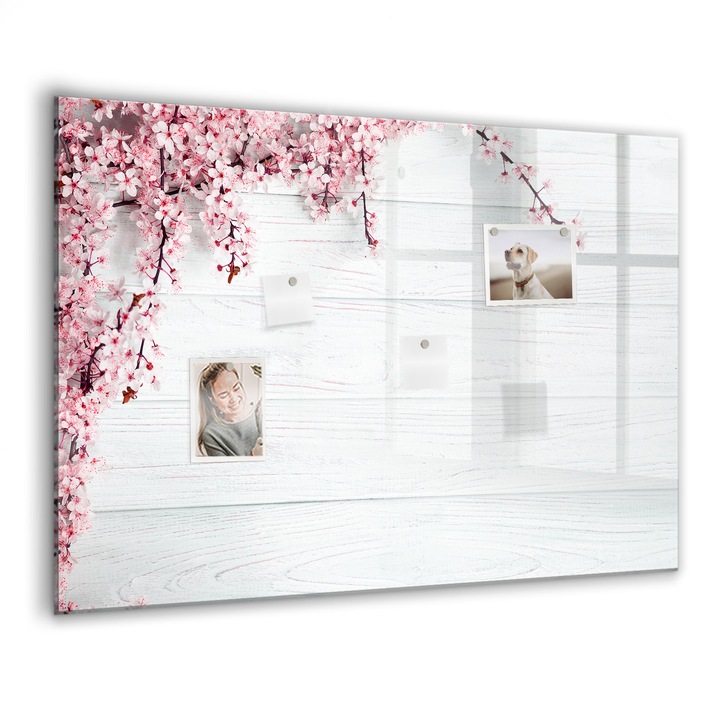 Mágneses tábla, Coloray, Tavaszi virágok, Többszínű, 100x70 cm, Fekete marker, 00088777