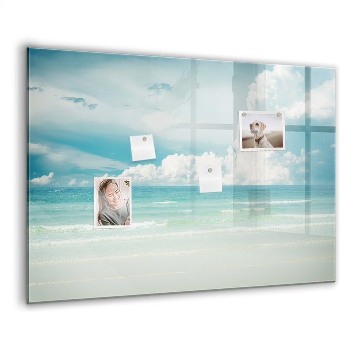 Mágneses tábla, Coloray, Tengeri táj, Kék, 100x70 cm, Fekete marker, 00088738