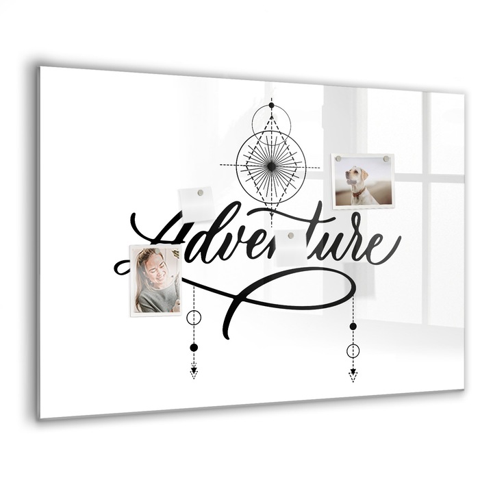 Mágneses tábla, Coloray, Kaland, Fehér, 100x70 cm, Fekete marker, 00275322