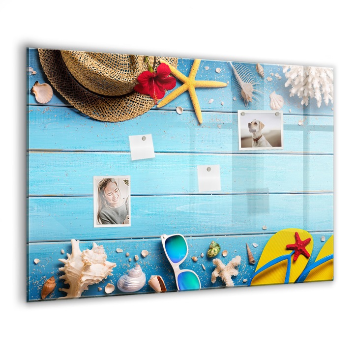 Tabla magnetica, Coloray, Accesorii pe plaja, Multicolor, 100 x 70 cm, Magneti, Marker negru, 010640700030300260202