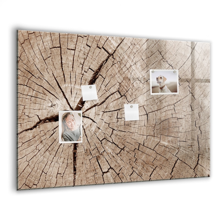 Mágneses tábla, Coloray, Régi fa tuskó, Barna, 100x70 cm, Fekete marker, 00027354