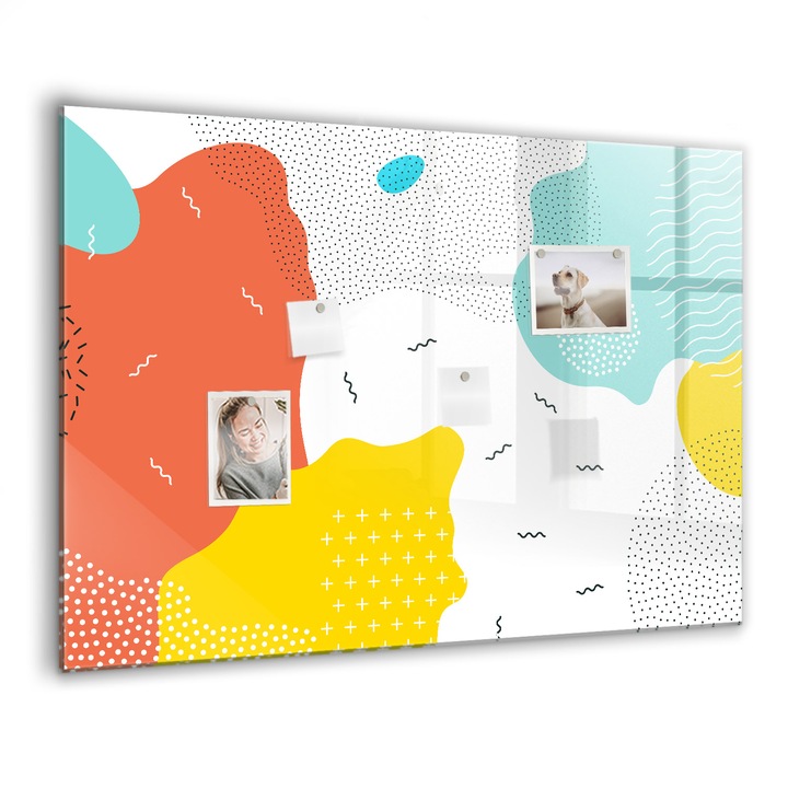 Mágneses tábla, Coloray, pop absztrakció, Többszínű, 100x70 cm, Fekete marker, 00088651