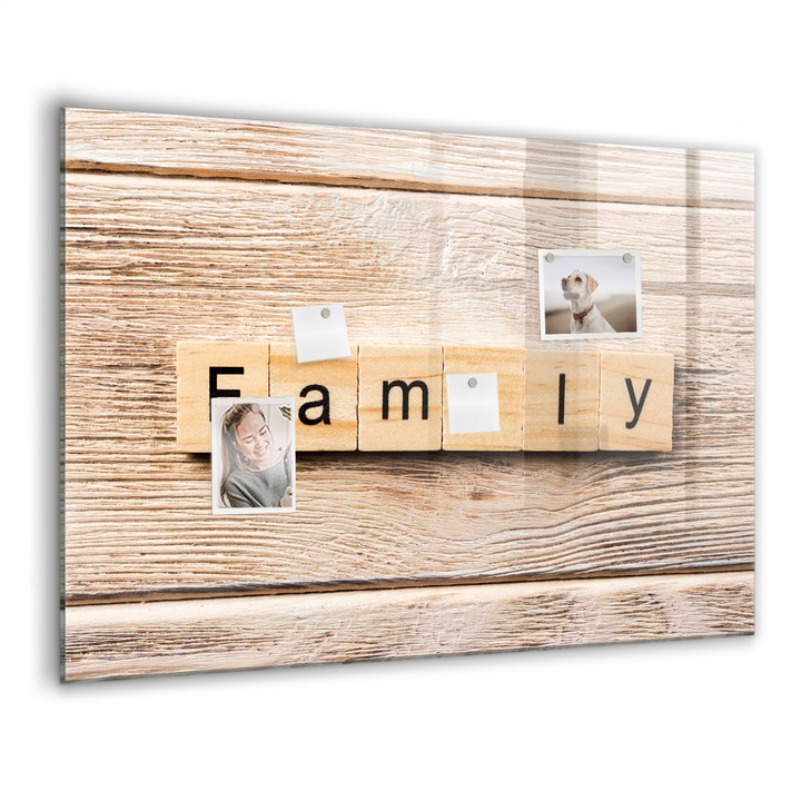 Mágneses tábla, Coloray, Családi felirat, Barna, 100x70 cm, Fekete marker, 00088641