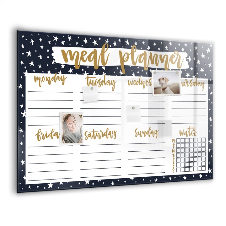 Mágneses tábla, Coloray, Star étkezés tervező, Többszínű, 100x70 cm, Fekete marker, 00260214