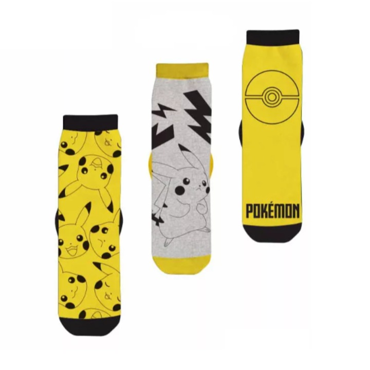 Комплект от 3 чифта чорапи Pokémon Pika, Multicolor, 23-26 EU