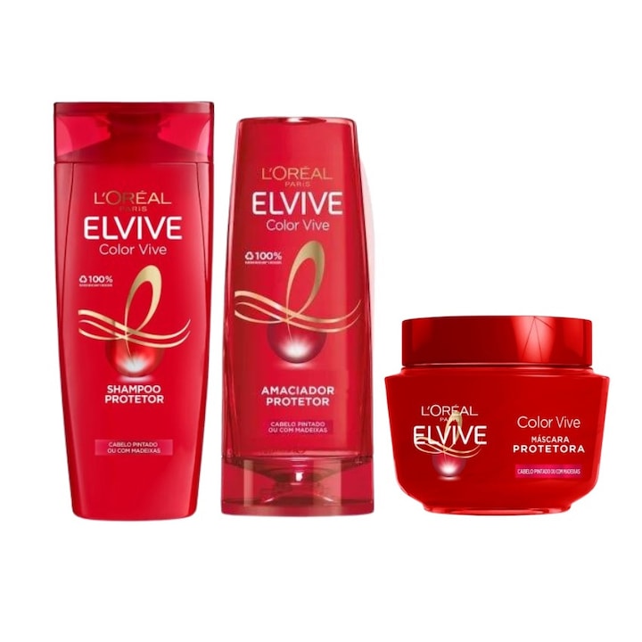 L'Oreal Paris Elseve Color Vive Комплект шампоан за боядисана коса 400 мл, Балсам 200 мл, Маска 300 мл