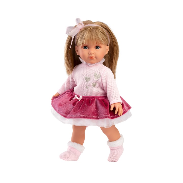 Llorens baba, Elena fukszia szoknyával, 35 cm