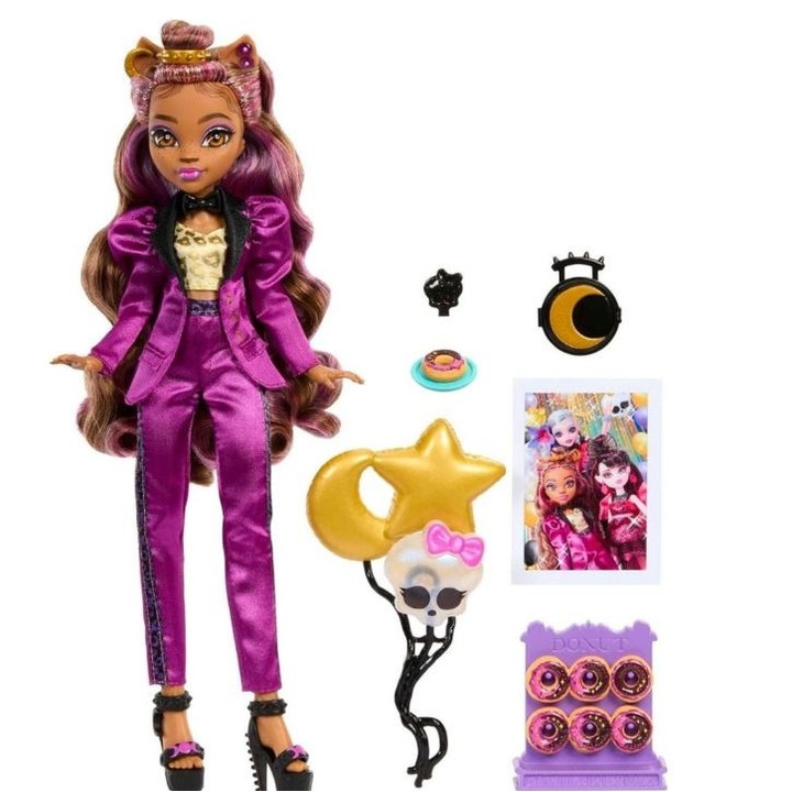 Кукла Monster High, Ball Clawdeen Wolf, костюмирана рокля и аксесоари, 28 см, 3 години +