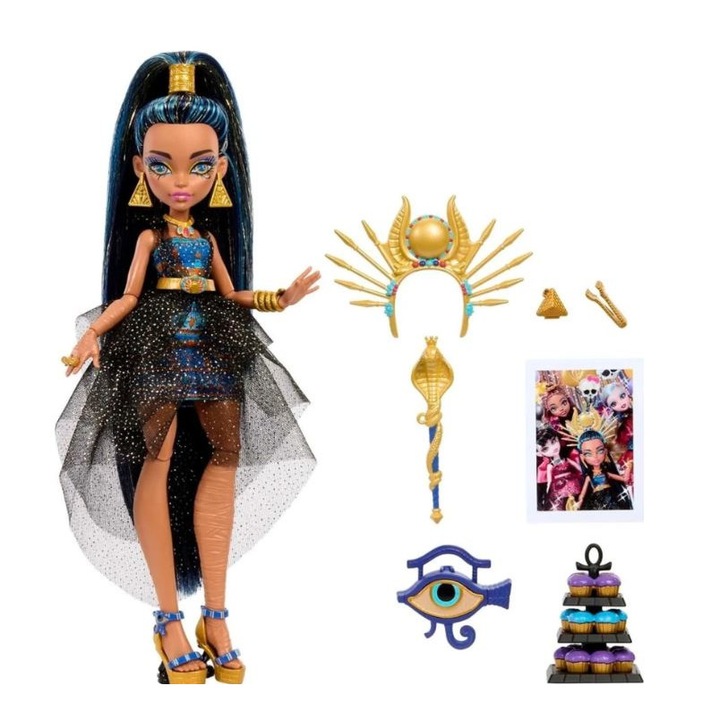 Кукла Monster High, Ball Cleo De Nile, костюм и аксесоари за маскен бал, 28см, 3г.+