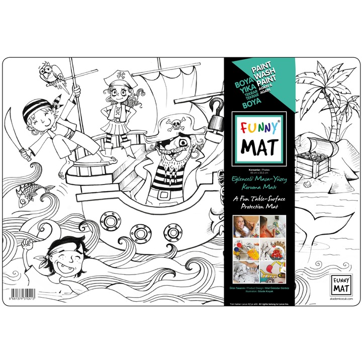 Plansa Funny mat - pirati, 48x33.5 cm