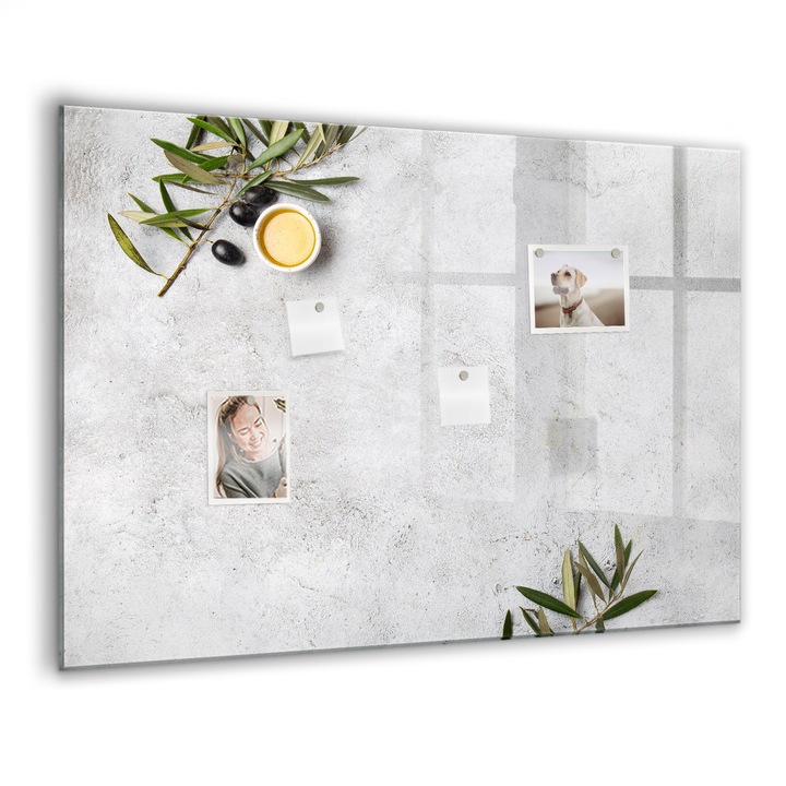 Mágneses tábla, Coloray, Minimalista olajbogyó, Szürke, 100x70 cm, Fekete marker, 00088489