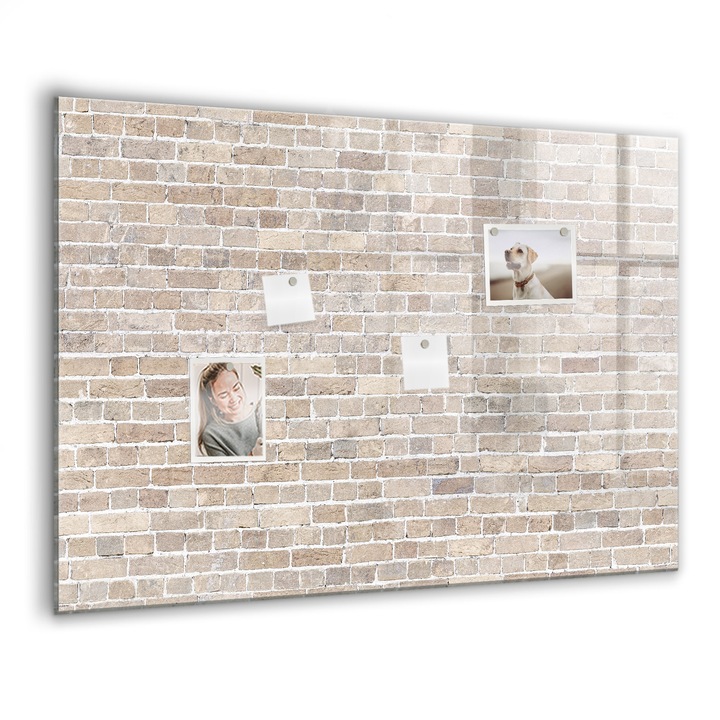 Mágneses tábla, Coloray, Téglafal, Szürke, 100x70 cm, Fekete marker, 00088474